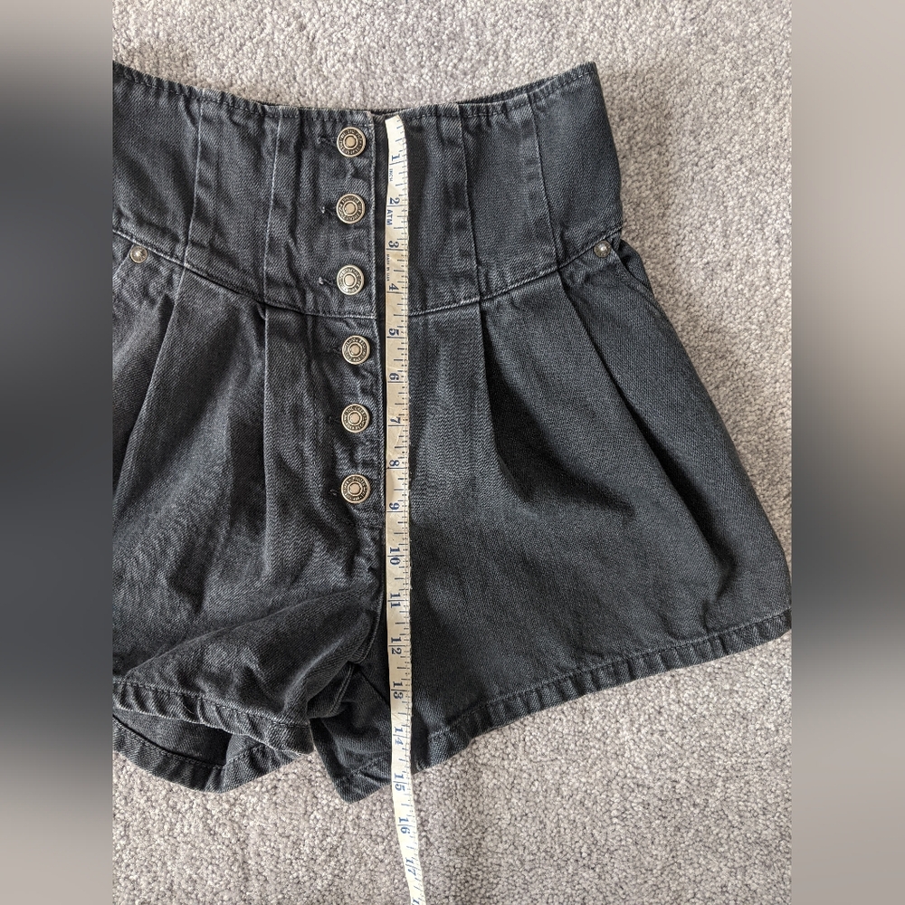 Free People High-Waist Jean Shorts Black - Picture 6 of 8